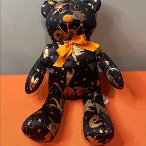Halloween Teddy Bear with Orange and Black Design